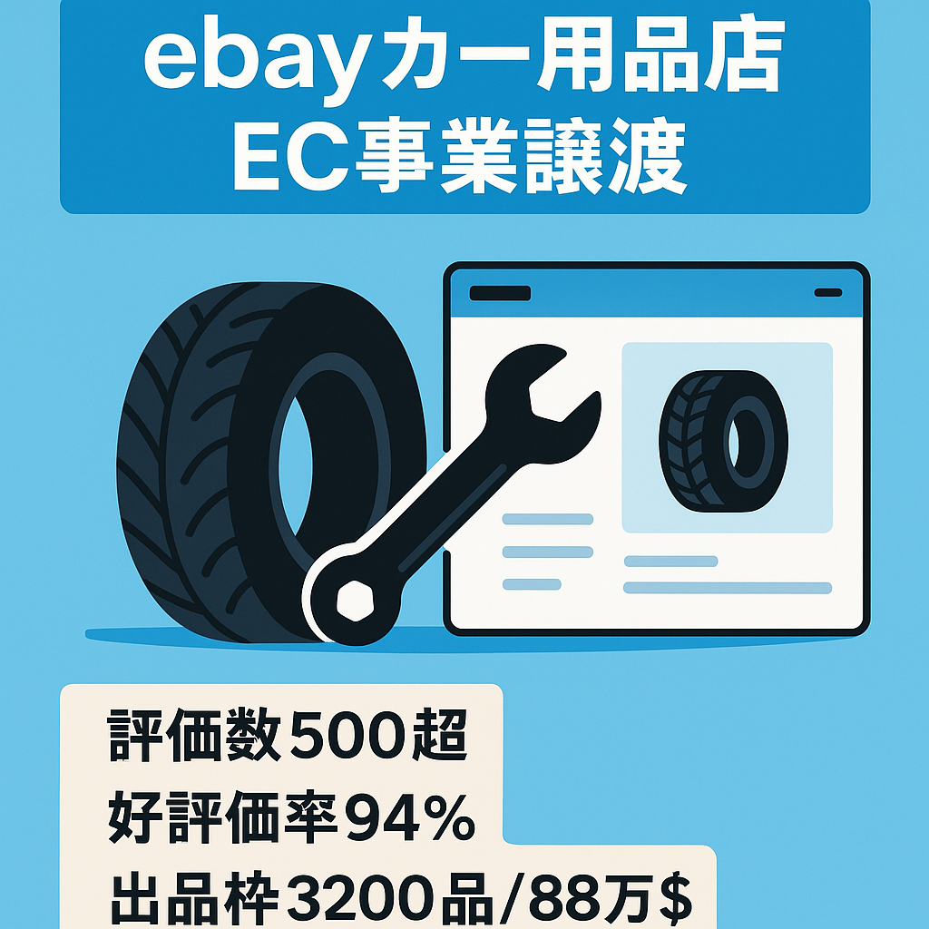 【EC事業譲渡（ebay)】カーパーツ専門店 リミット【3,200品 / 88万ドル】 Top-rated seller 2020年作成