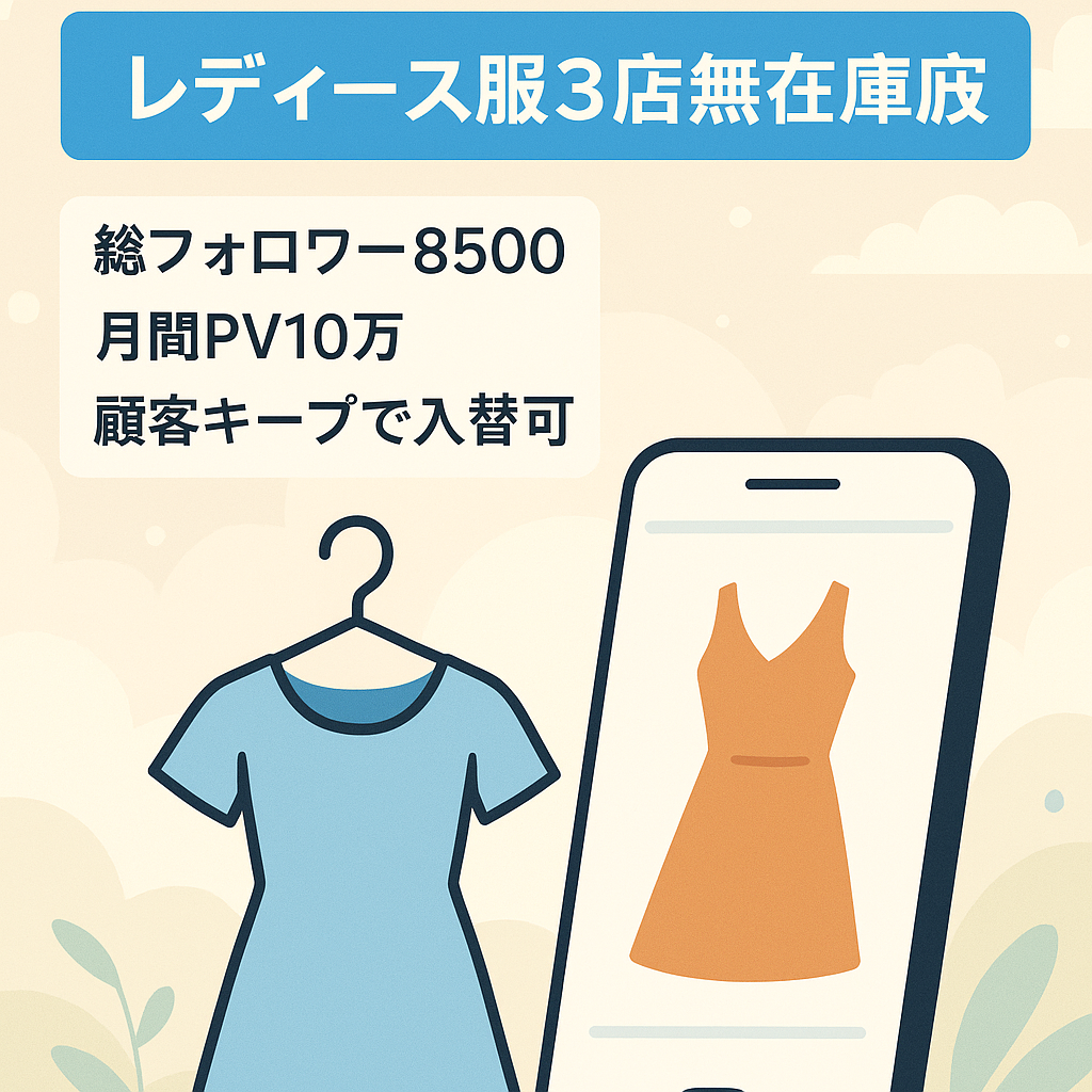 BASEアプリ＆ECサイト～レディースアパレル3店舗｢無在庫販売｣