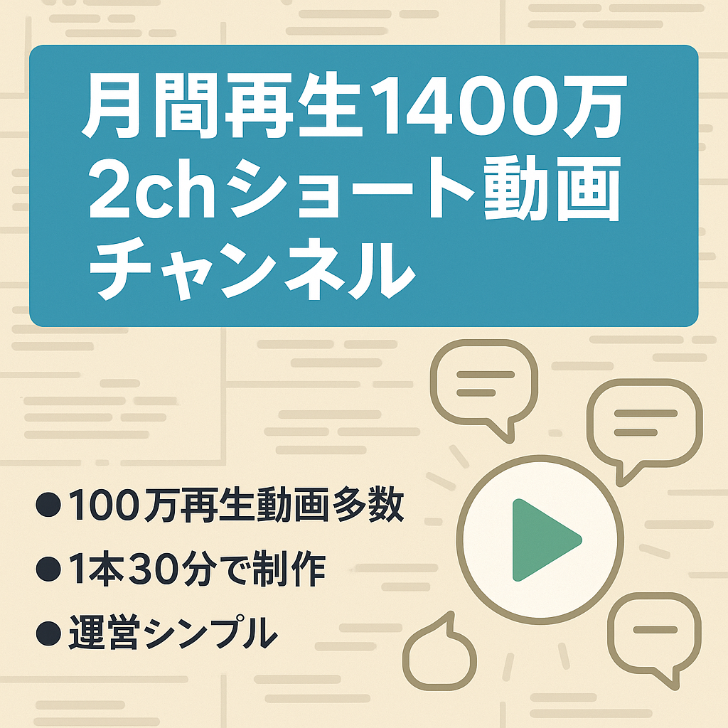 【直近月間再生1400万】2ch面白ショート動画チャンネル