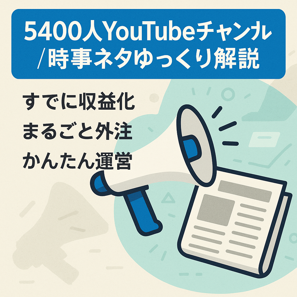 【登録者5400人】特化時事ネタ系ゆっくり解説Youtubeチャンネル【フル外注可能】
