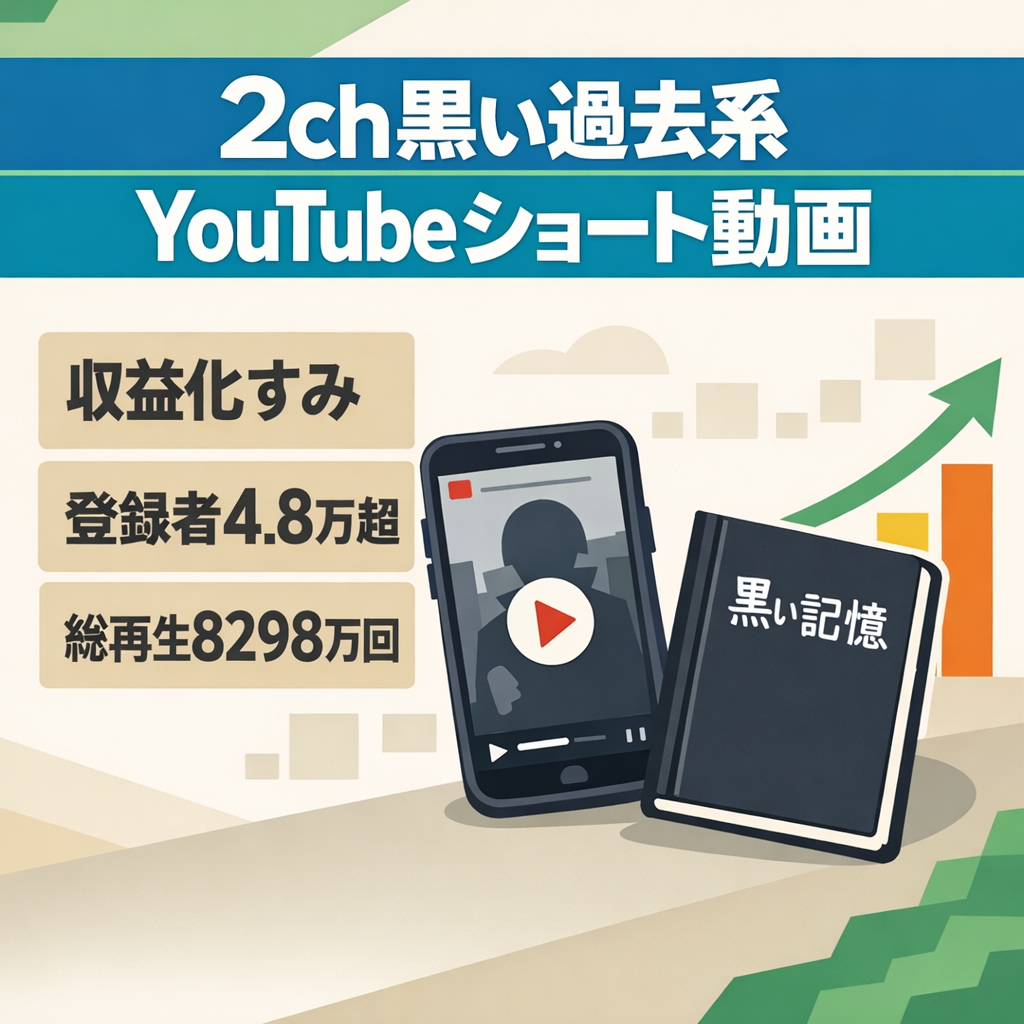 【収益化済/高品質！】登録者4.8万人超え！2023年12月に最高月収約38万円！2ch黒い過去系YouTubeショート動画チャンネル
