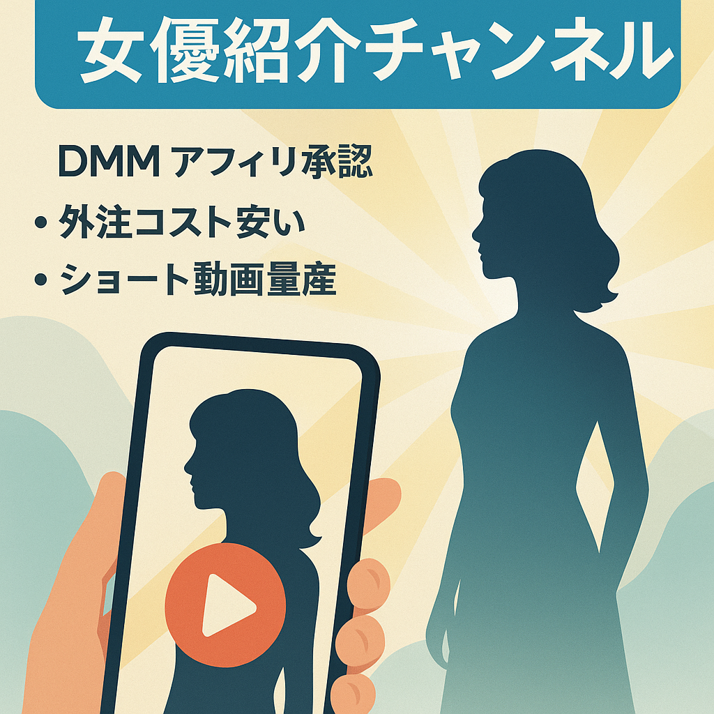 【最終値下げ】YouTubeショート動画×アフィリエイト！女優紹介系チャンネル