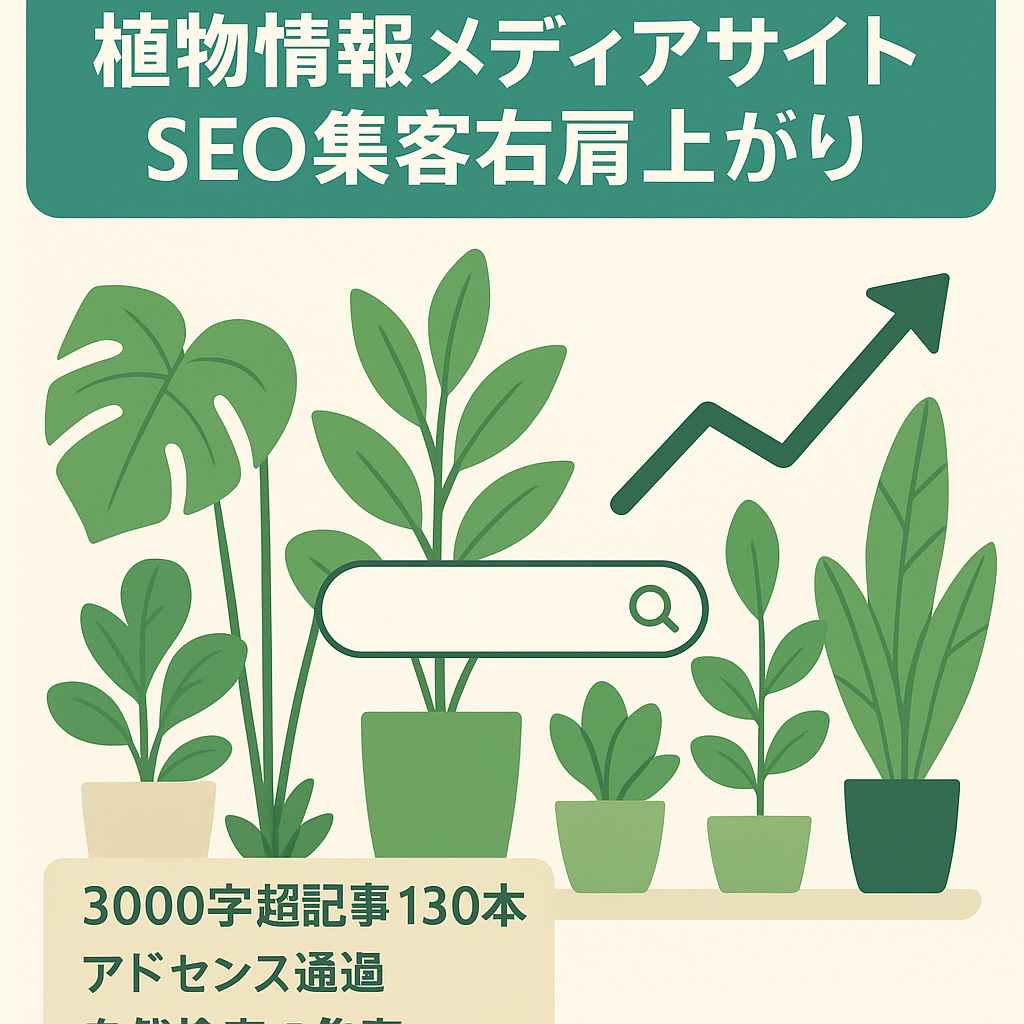 SEOで集客が伸びている、植物情報メディア。集客が伸び続けています。