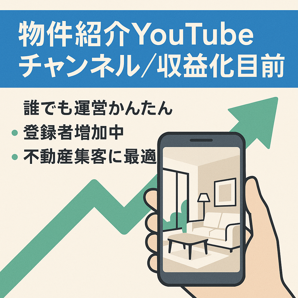 【不動産系Youtube】収益化目前！属人性なしの物件紹介チャンネル。不動産業者さんにお勧めのオシャレ系BGMと字幕を組み合わせた動画