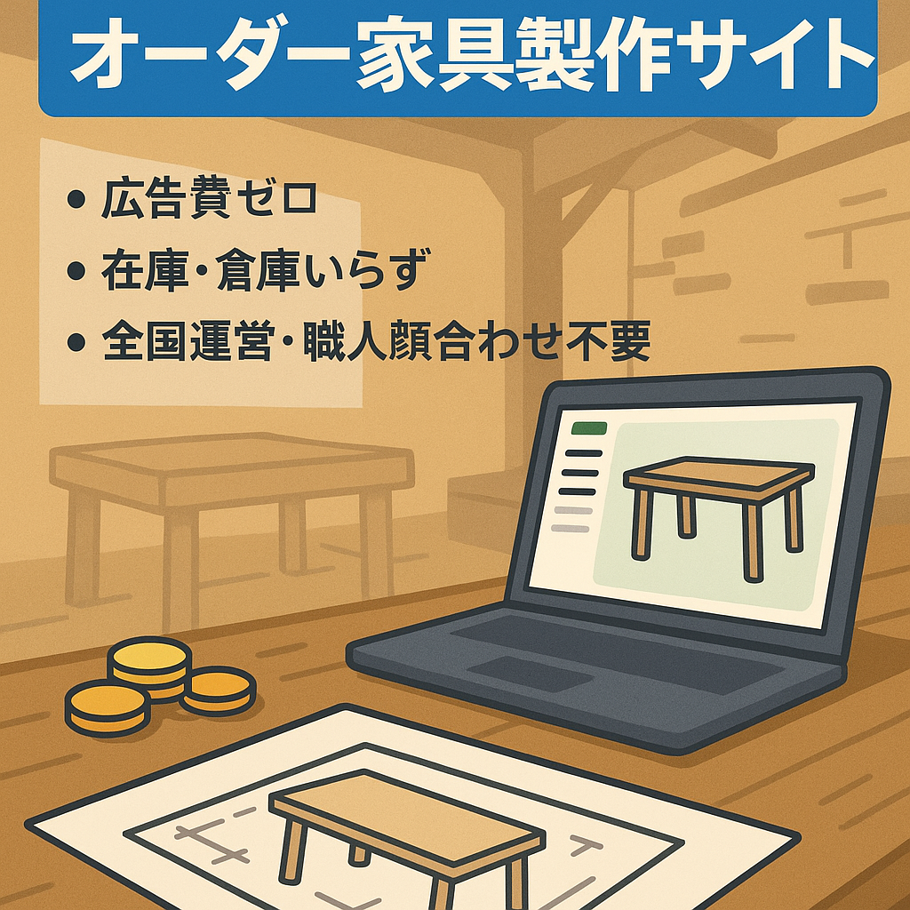 【広告費0で売上1700万円以上・利益6割以上】オーダー家具製作サイト