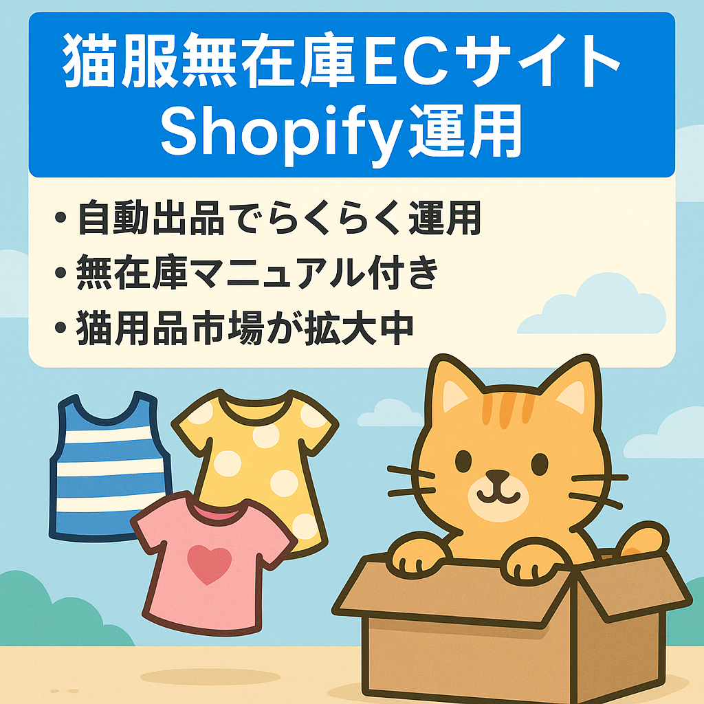【shopify自動出品ツールで運用】キャットウェア・猫服の無在庫転売ECサイト