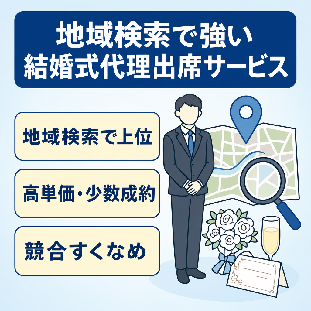 【地域×SEO】ニッチ市場で展開する結婚式代理出席サービス