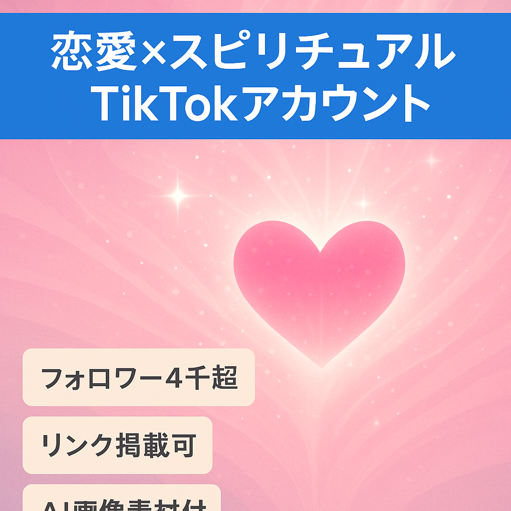 【即マネタイズ可】4000人以上フォロワーTikTokアカウント/属人性なし/知識不要/恋愛×スピリチュアル