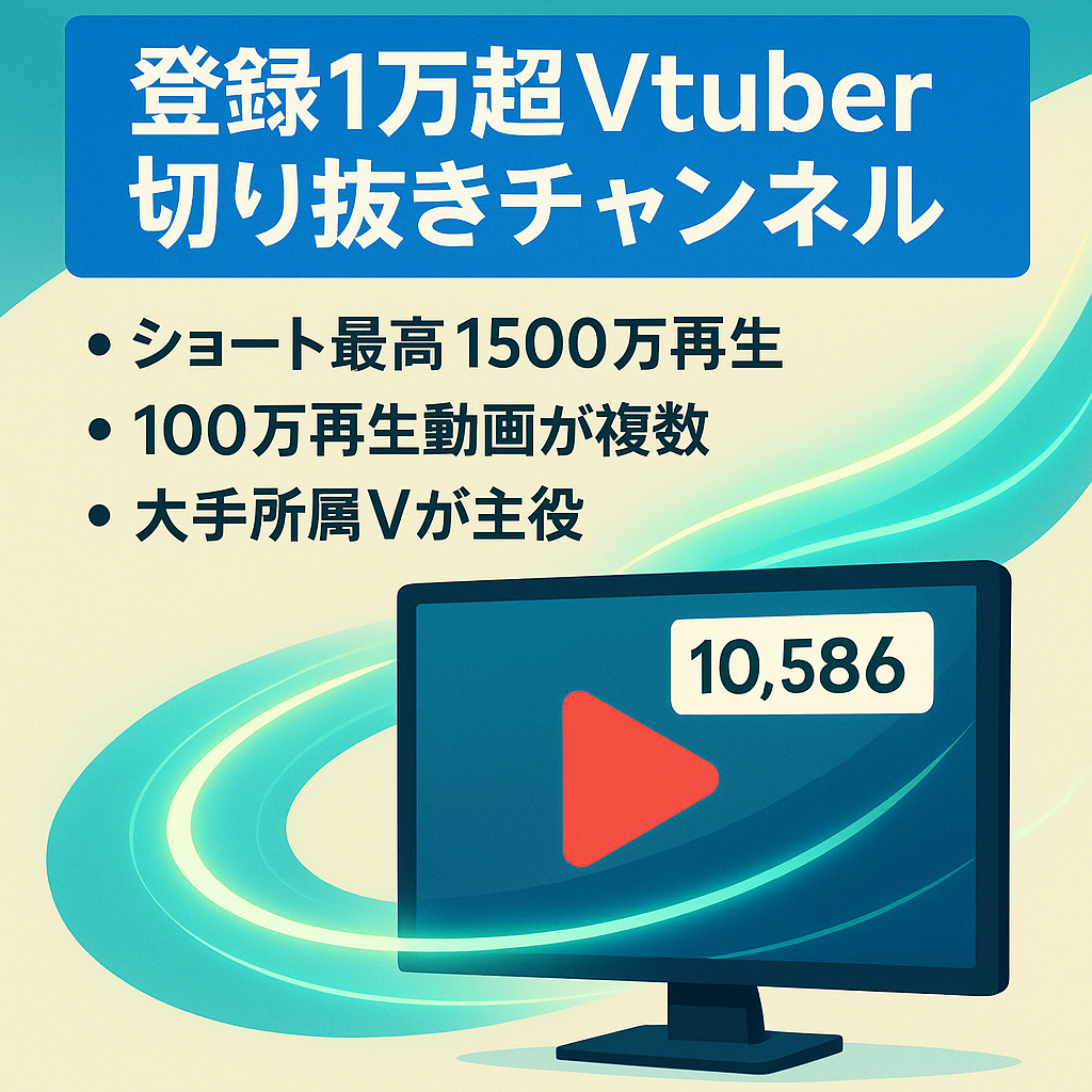 【訳あり】登録者10000人以上！Vtuberの切り抜きチャンネル【ショート動画100万再生越え数本/再生回数1500万超え1本】