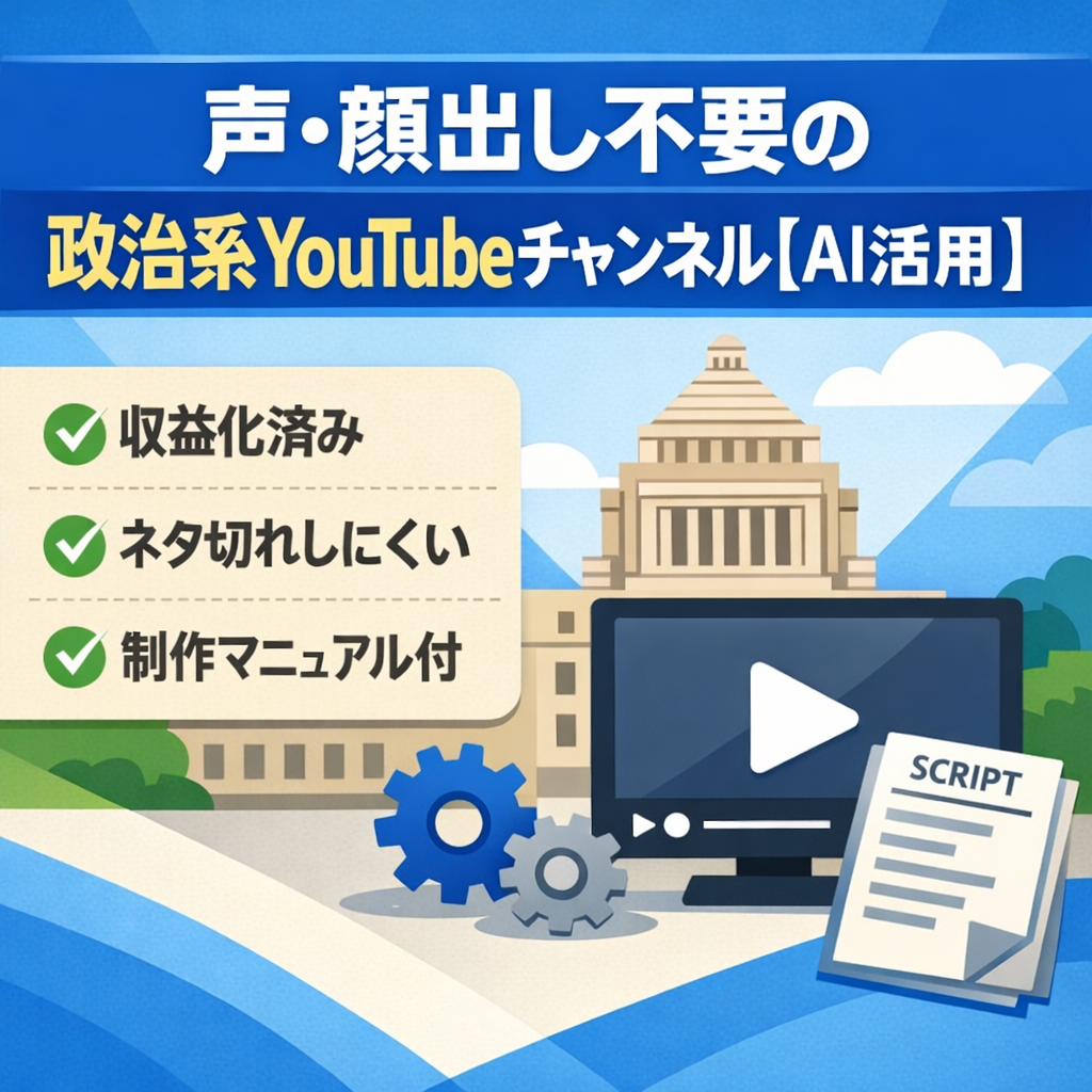 声・顔出し不要の政治系YouTubeチャンネル【AI活用】