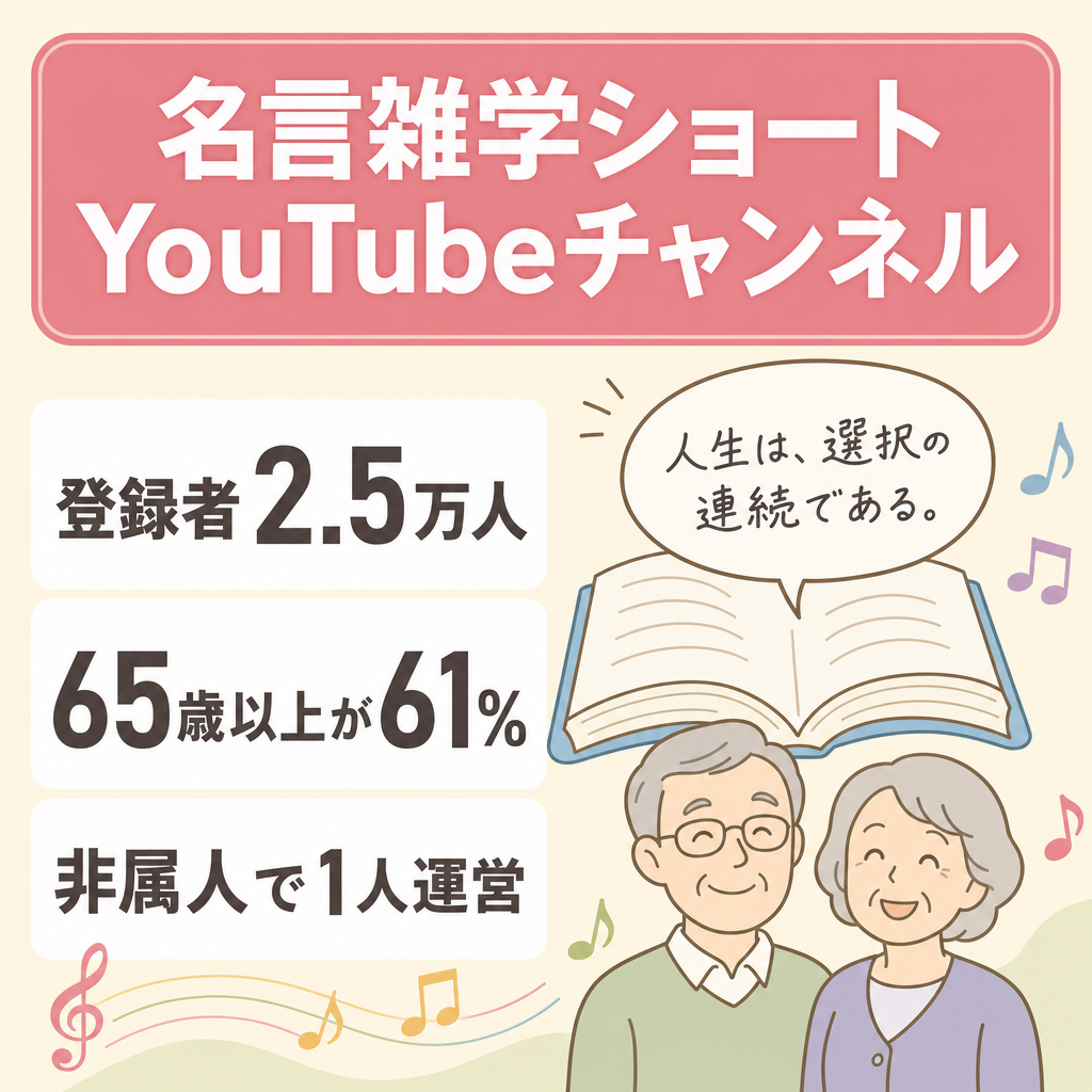 【登録者2.5万人】名言雑学チャンネル｜高齢者向け｜非属人ショートch｜収益条件達成済み｜BGM収益月50万
