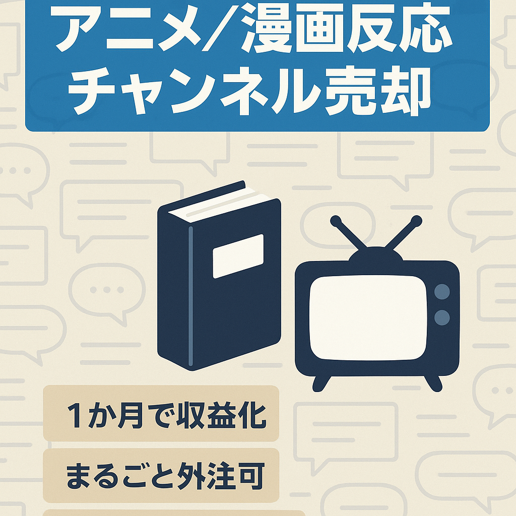 最終値下げ【高収益】属人性なしのスレ反応まとめ系チャンネル。（アニメ、漫画）