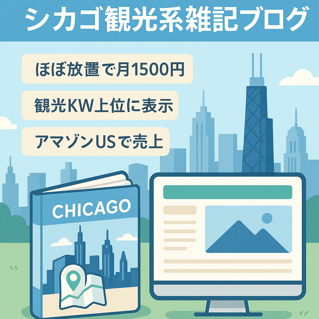 放置OK！月1,500ほど稼ぐ雑記ブログ｜シカゴの観光情報系KWで上位を取得中