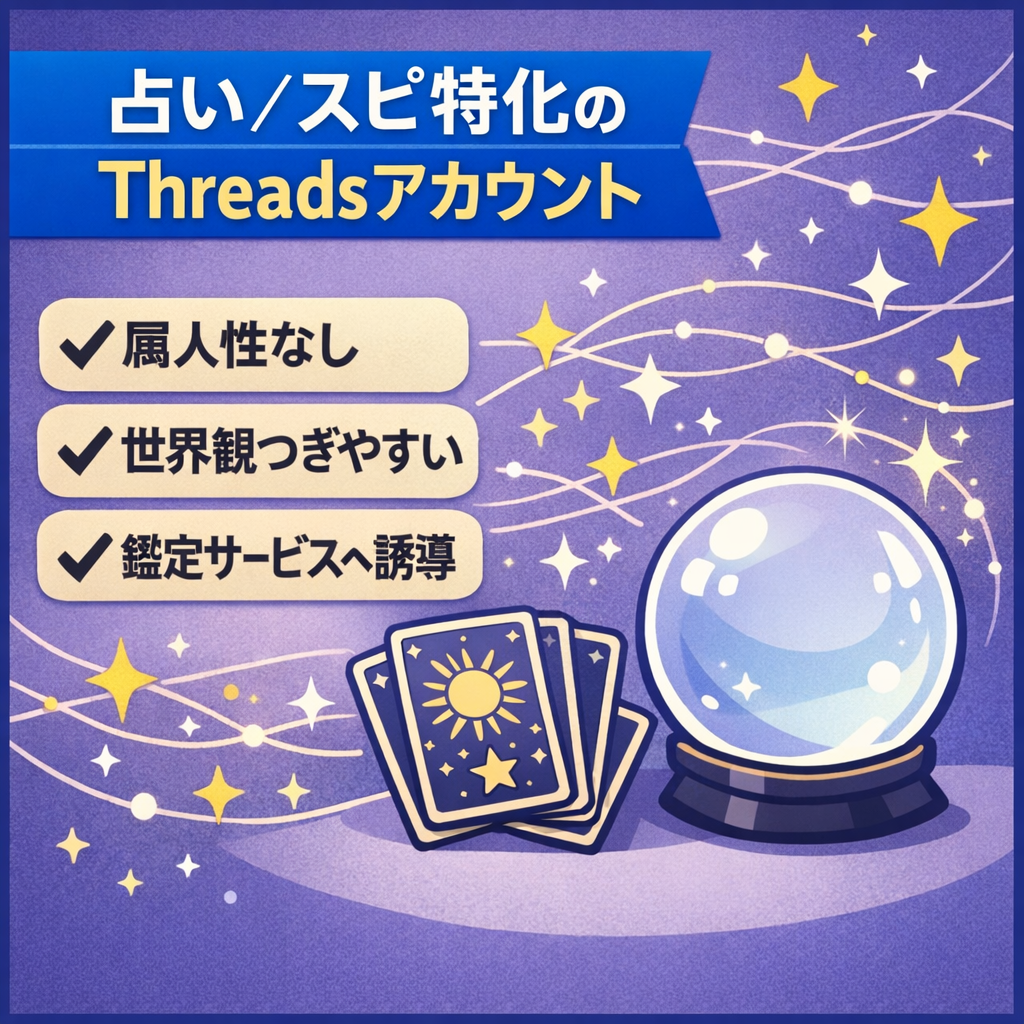 【コンセプト確立済】占い・スピリチュアル特化型のThreadsアカウント（属人性なし）