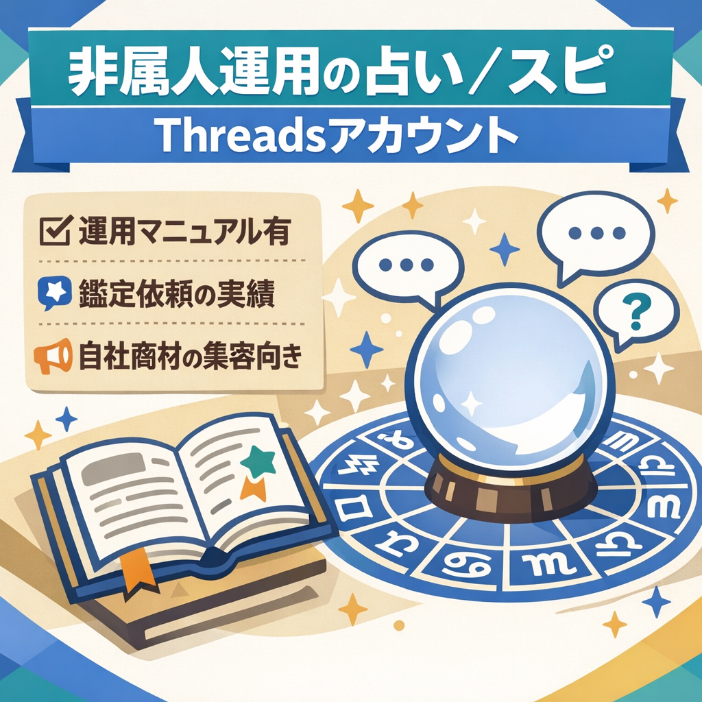 【非属人・マニュアル完備】占い・スピリチュアル特化Threadsアカウント｜鑑定依頼の実績あり