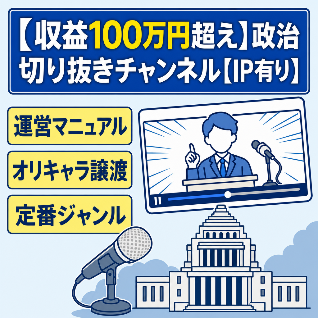 【収益100万円超え】政治切り抜きチャンネル【IP有り】