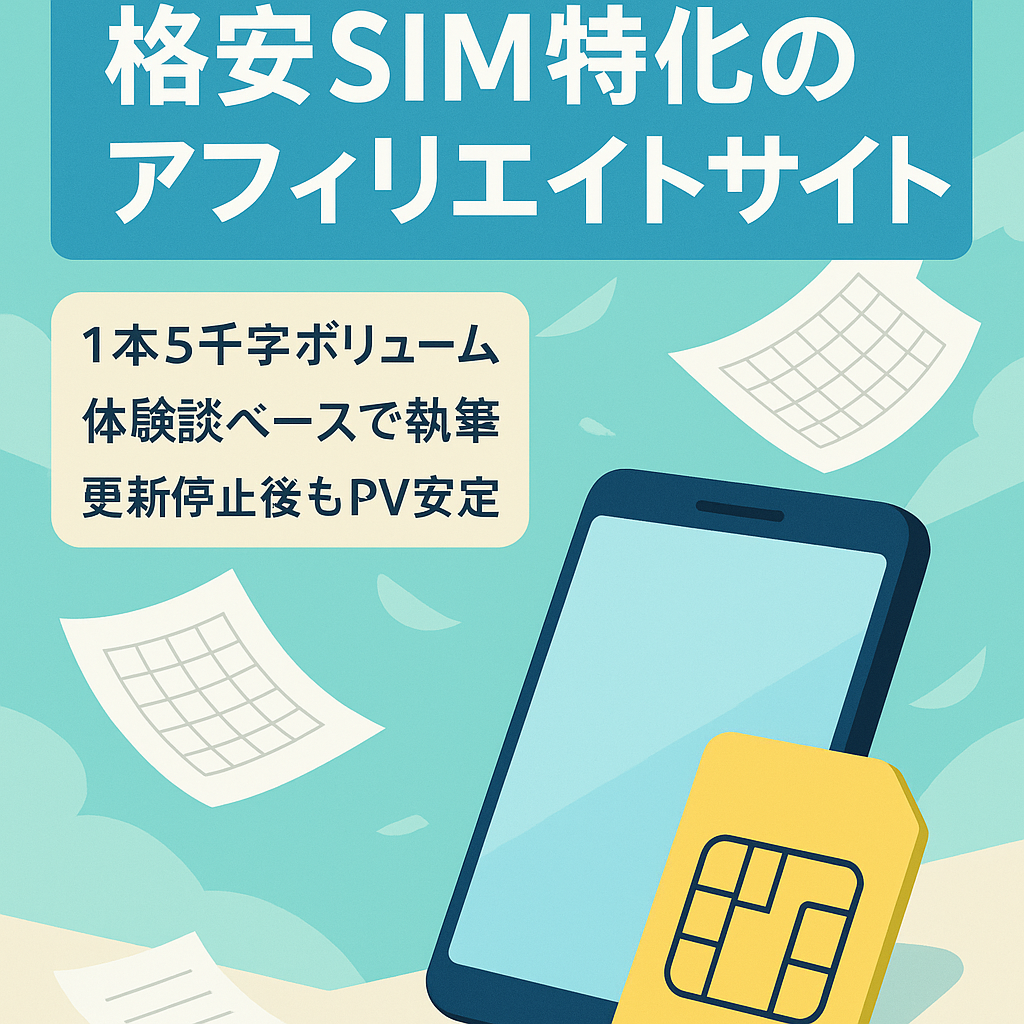 【オリジナル記事多数】格安SIM特化のアフィリエイトサイト