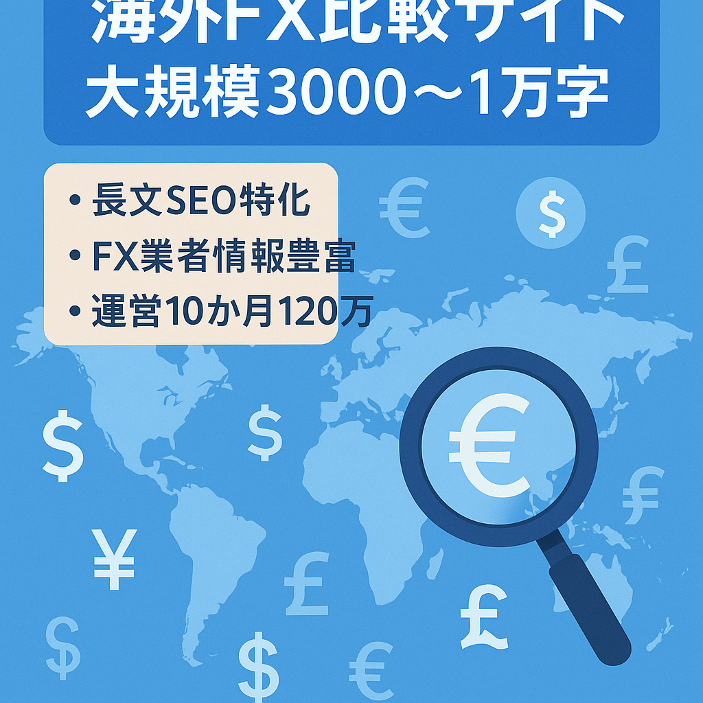 海外大規模FX比較サイト【1記事3000文字～1万文字以上】