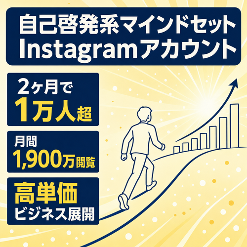 【フォロワー1万人超】【月間閲覧1,900万超】自己啓発系マインドセットInstagramアカウント