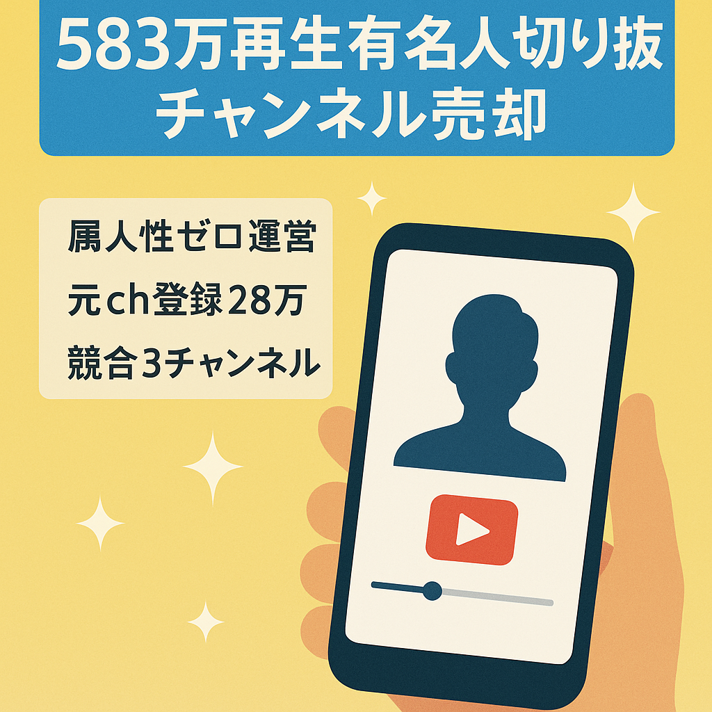【総再生約５８３万回！！】属人性”一切ナシ”の有名芸能人配信切り抜きチャンネル　登録者３０００人超！