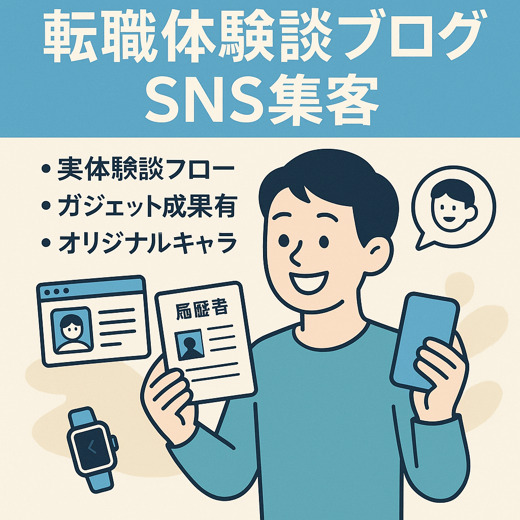 SNS軸で集客している転職体験談がメインの個人ブログ。【オリジナルキャラクターあり】