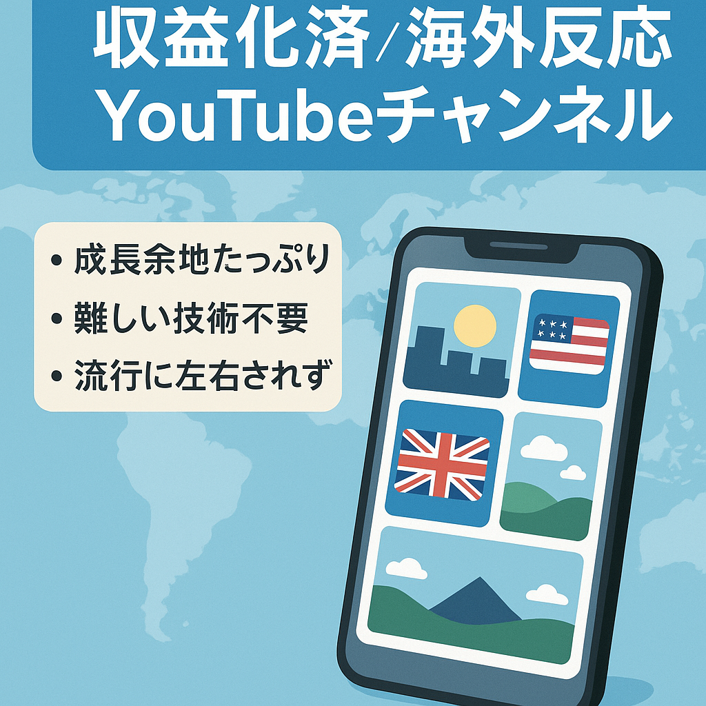 【収益化済】Youtube非属人の海外の反応ch！顔出し声出しなし！海外動画の切り抜き