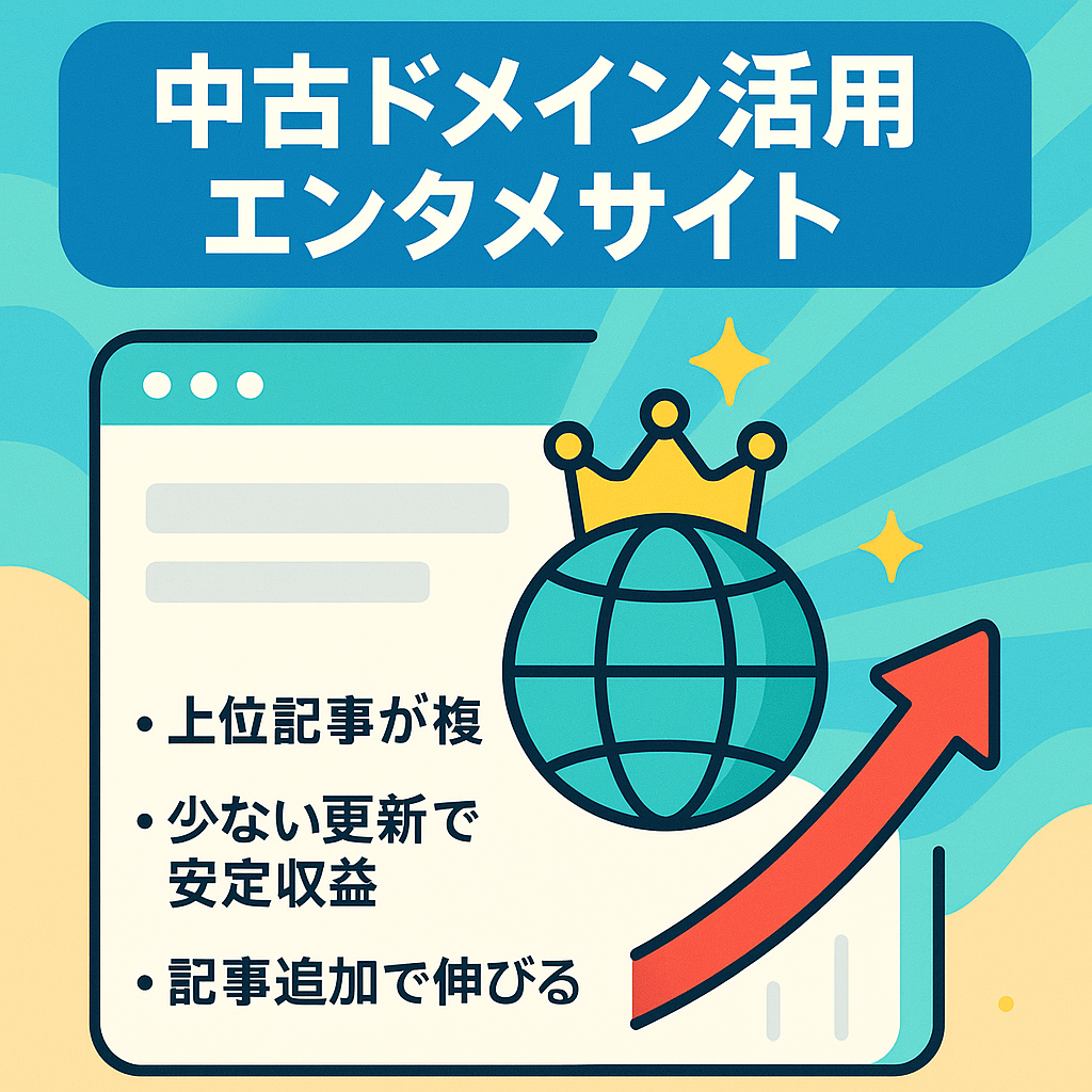 【中古ドメイン】を利用したエンタメ系サイト！上位表示記事複数あり！