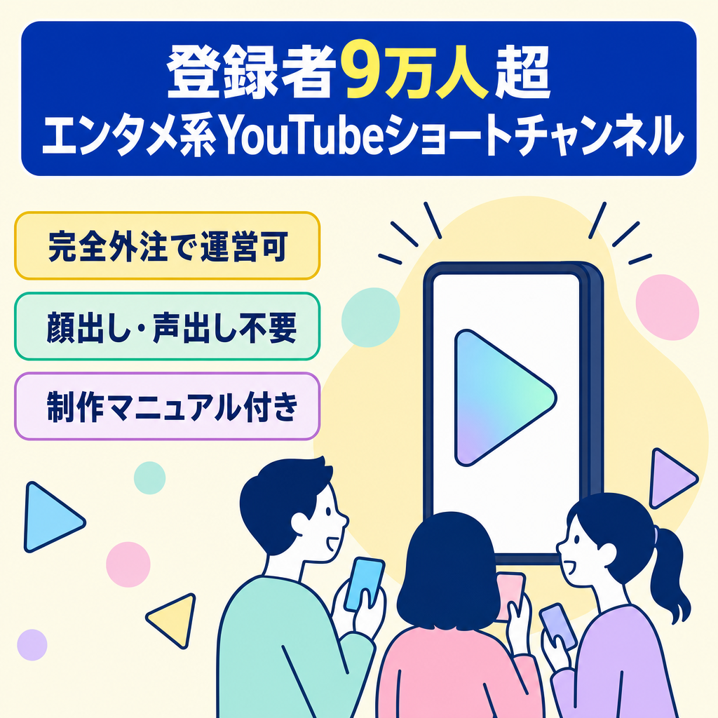 【完全外注可】登録者9万人超｜いらすとやを活用したエンタメ系YouTubeショートチャンネル譲渡【ショート動画メイン】