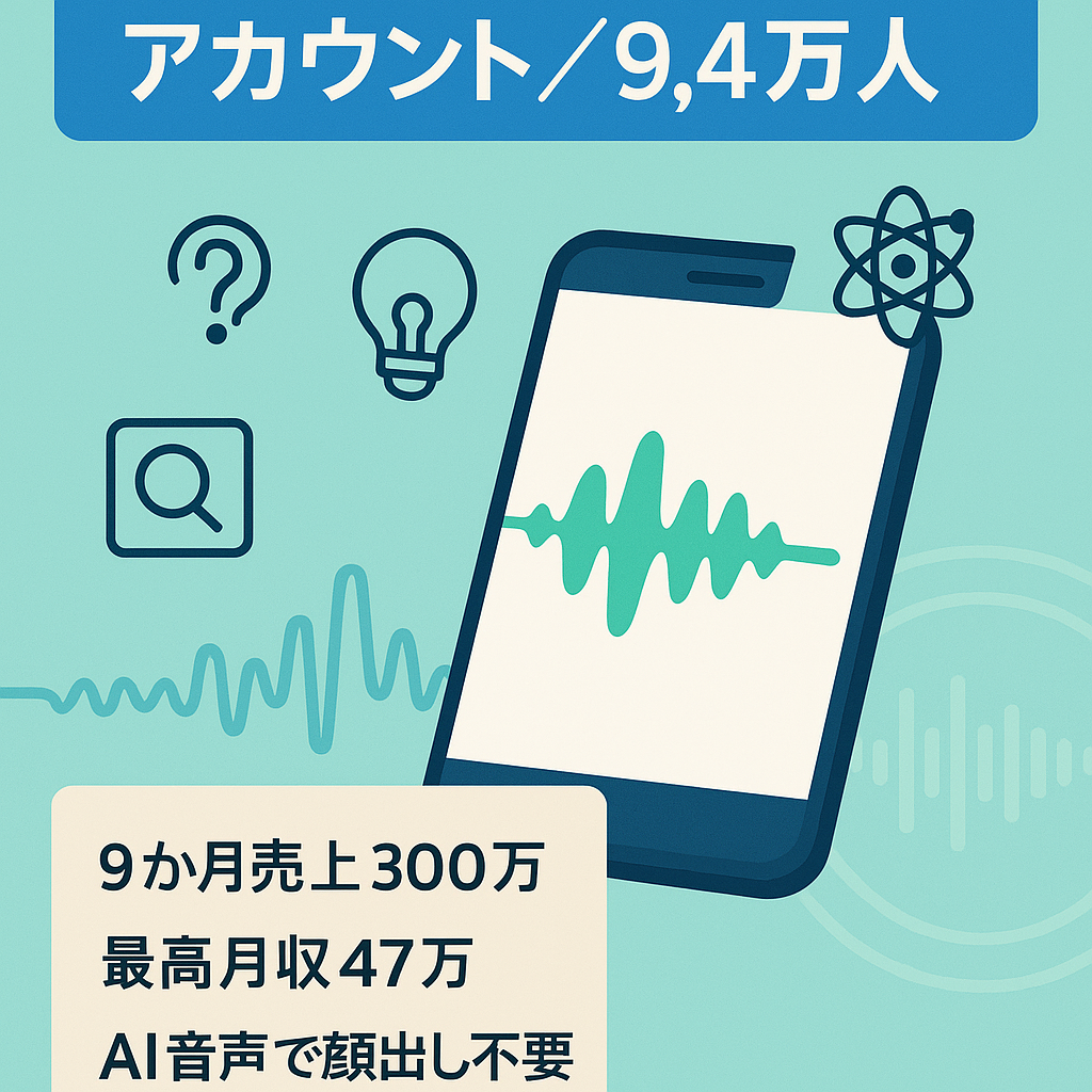 【雑学、事象系TikTok9.4万人！9ヶ月で300万の売り上げ！メイン垢はアフェリエイトと組み合わせればかなりの収益を見込めます】