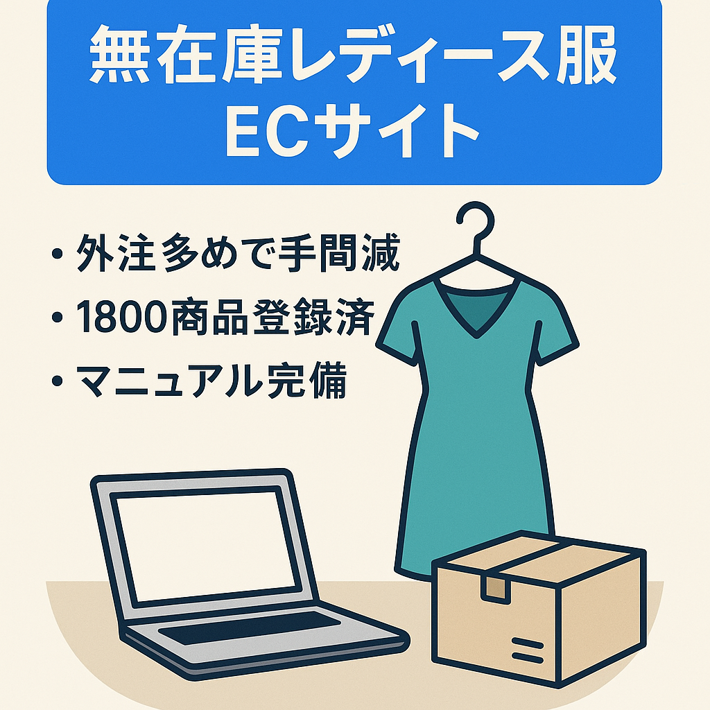 【過去月商25万・マニュアル提供有】無在庫レディースアパレル ファッションEC【在庫不要・1人運営可】