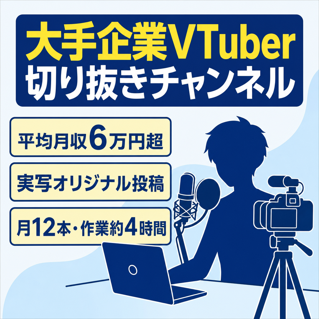【大手企業Vtuber切り抜きチャンネル】平均月収6万円越え
