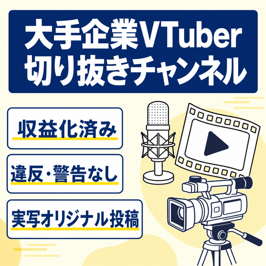 【収益化済】大手企業Vtuber切り抜きチャンネル(違反/警告等無し)