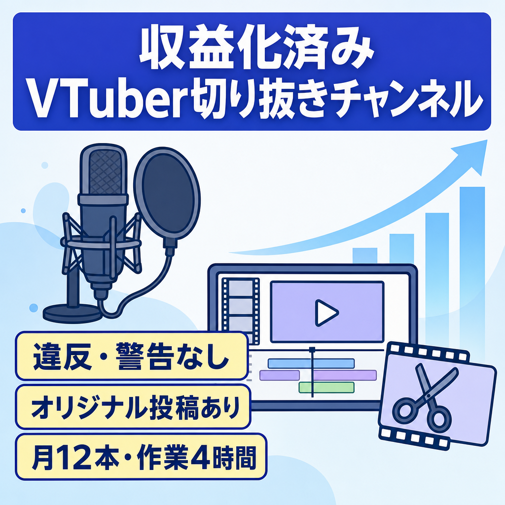 Vtuber切り抜きチャンネル(違反/警告等無し)2026年2月収益化済み
