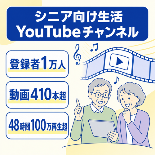 【収益化済】登録者1万人・BGM著作権収益あり・動画410本超｜台本AIプロンプト付きシニア向け生活YouTubeチャンネル