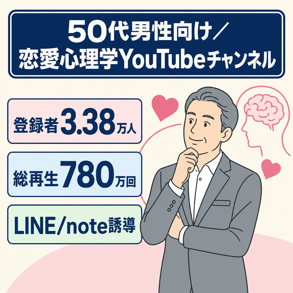 【登録者3.3万人】50代男性向け恋愛心理学YouTubeチャンネル