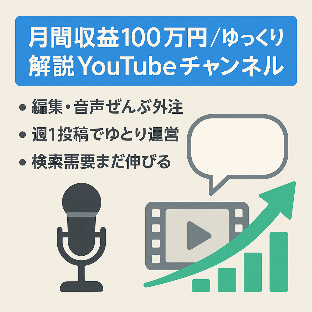 【月間収益100万円】ゆっくり解説系のYouTubeチャンネル
