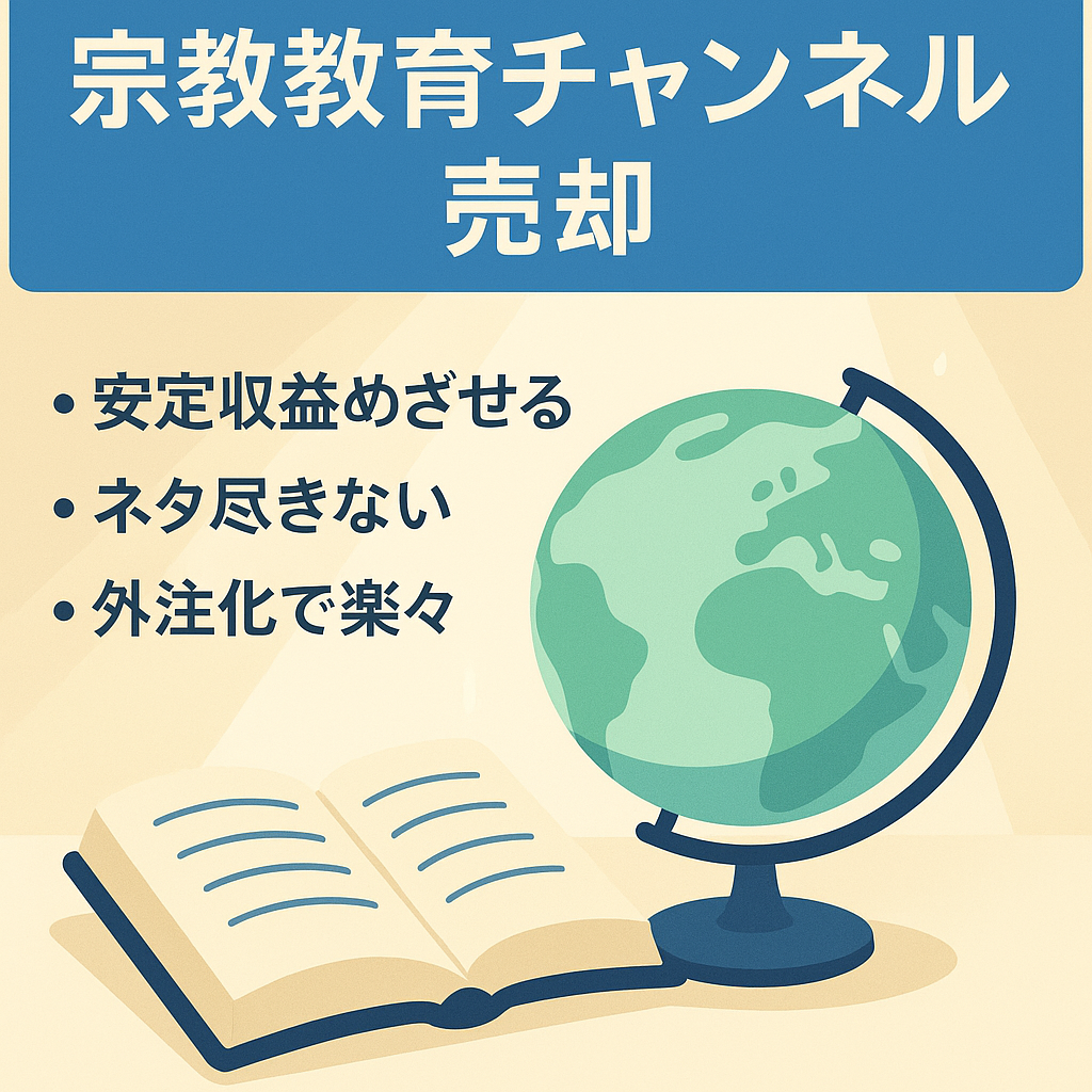 【登録者数3.4万人/フル外注化済み】世界宗教に関する教育ｃｈ!!【顔出し不要/属人性なし】
