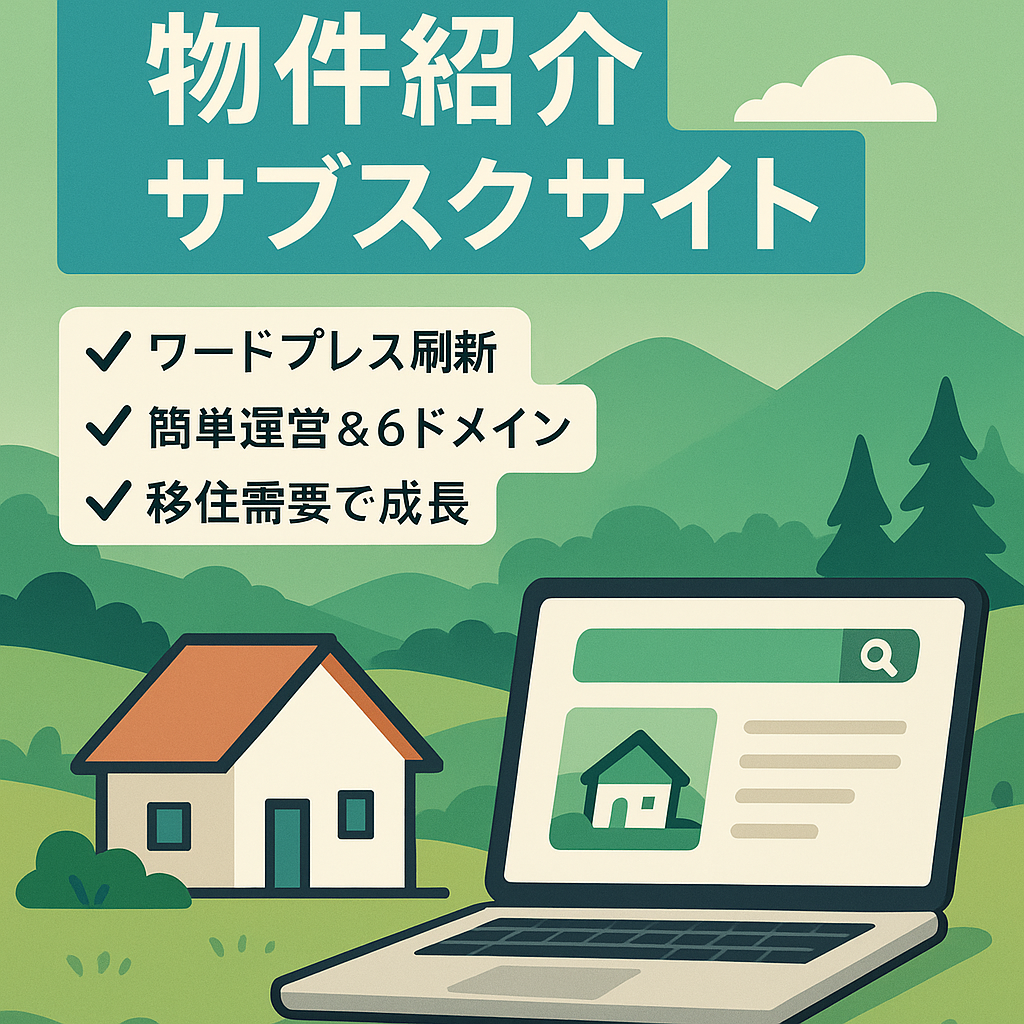 地方・田舎移住希望者に現地の不動産物件紹介に特化したサイト、加盟店からの広告料課金のサブスクモデル