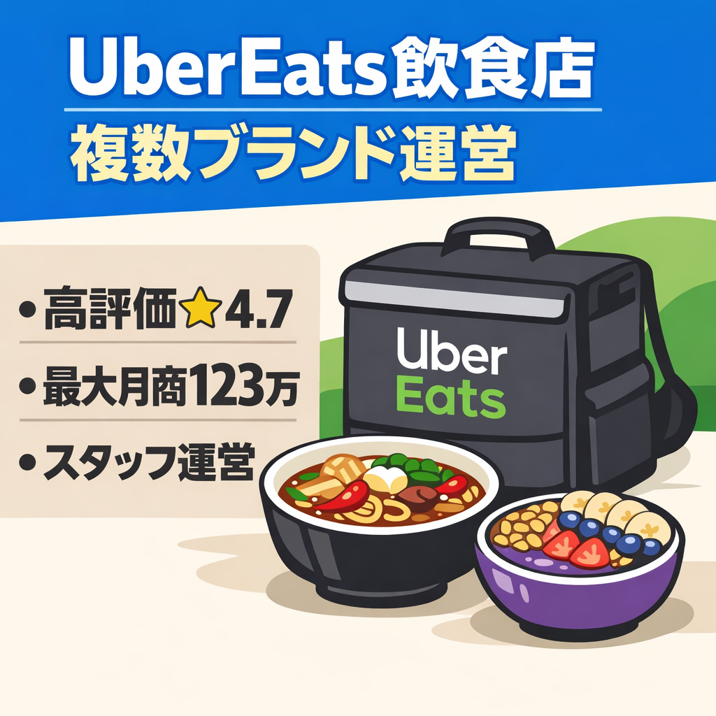 UberEats高評価★4.7／麻辣たん・アサイー等複数事業／仕組み構築済み