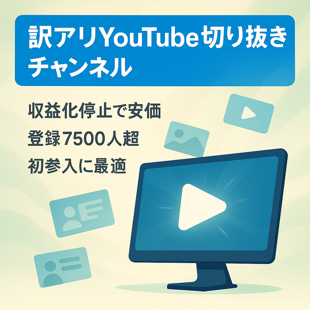 【訳アリ：最高月間収益33万円】某有名イケメン起業家のYouTube切り抜きチャンネル