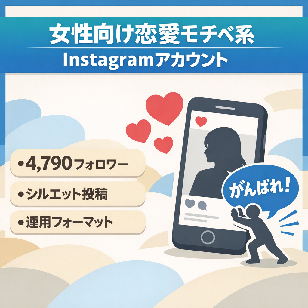 【4,790フォロワー】恋愛モチベ系Instagramアカウント｜女性向けコンテンツ