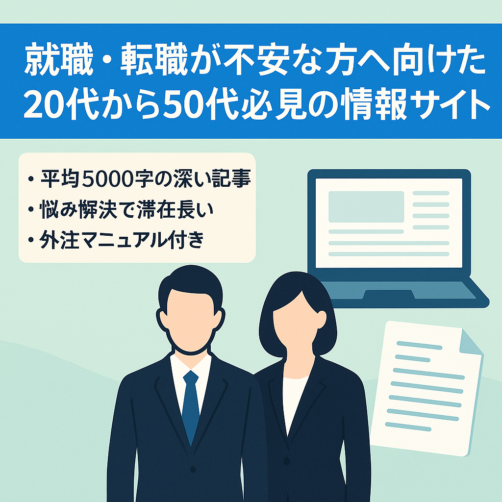 就職・転職が不安な方へ向けた20代から50代必見の情報サイト