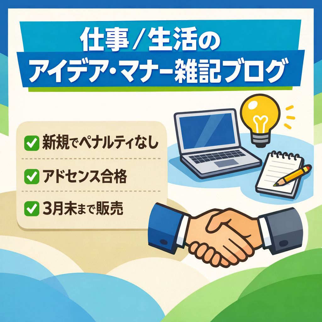 アドセンス合格済｜仕事や生活で役立つアイデア・マナーを紹介する雑記ブログ