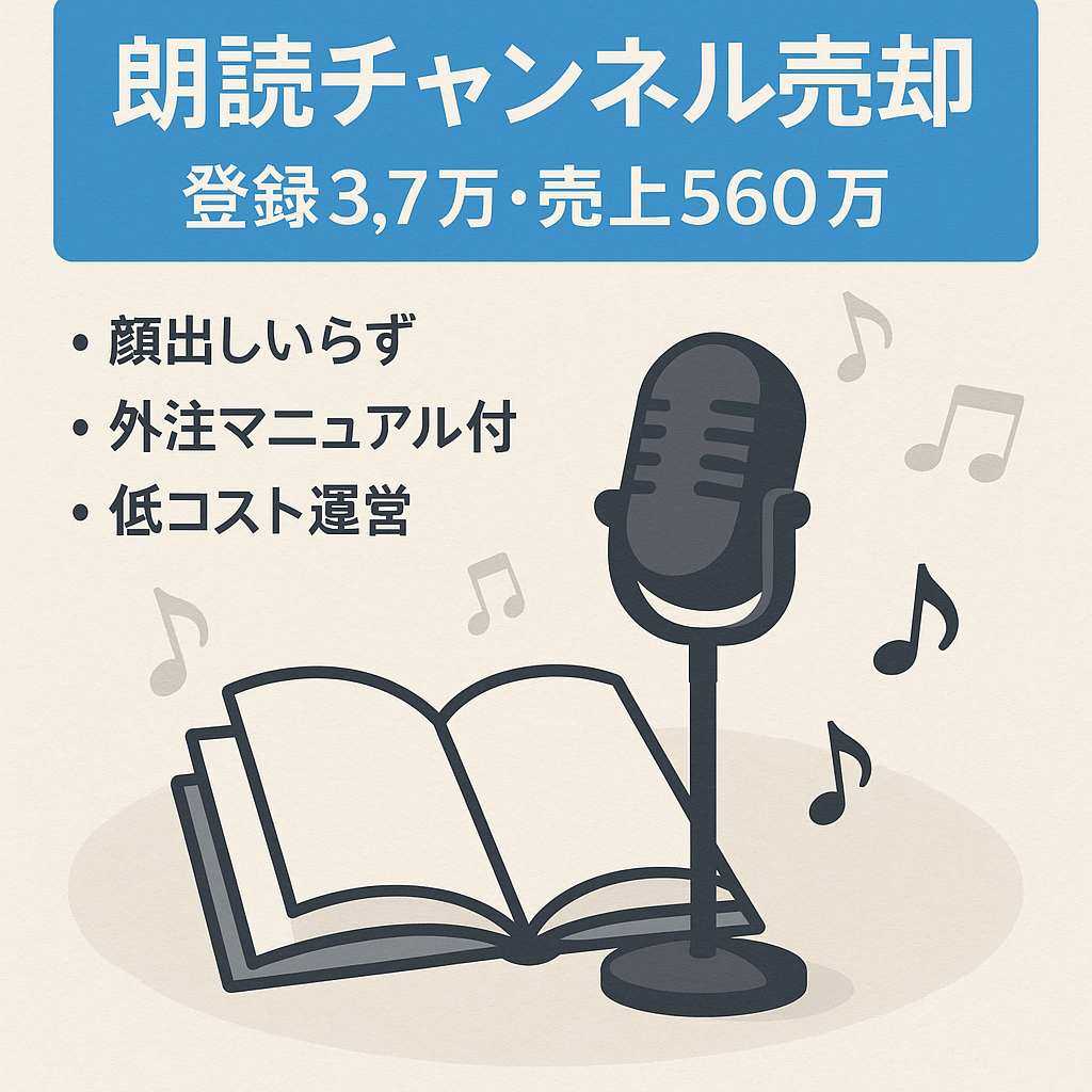 【15ヶ月で560万円達成！チャンネル登録者3.7万人】顔出し不要の朗読チャンネル！※外注化マニュアル付き