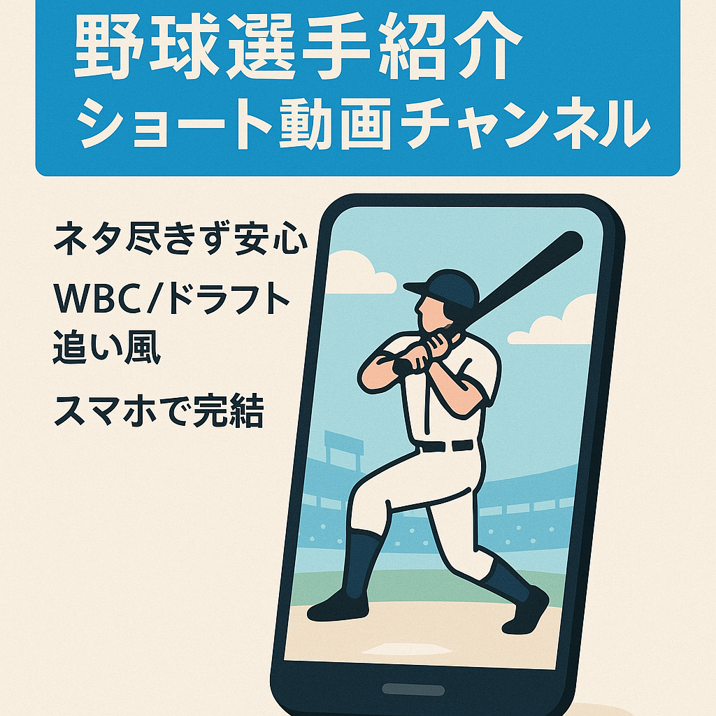 【登録者5000人目前】スマホで完結するプロ・アマチュア野球選手を紹介するショート動画チャンネル