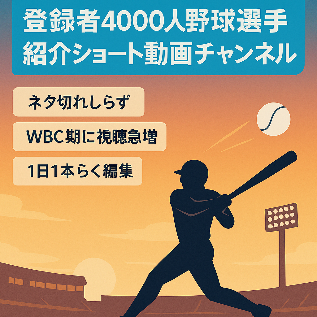 【登録者4000人突破】プロ・アマチュア野球選手を紹介するショート動画チャンネル