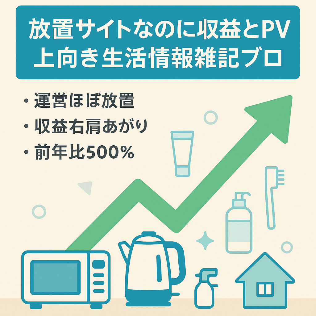 放置サイトなのになぜか収益とPVが上向きな生活情報雑記ブログ