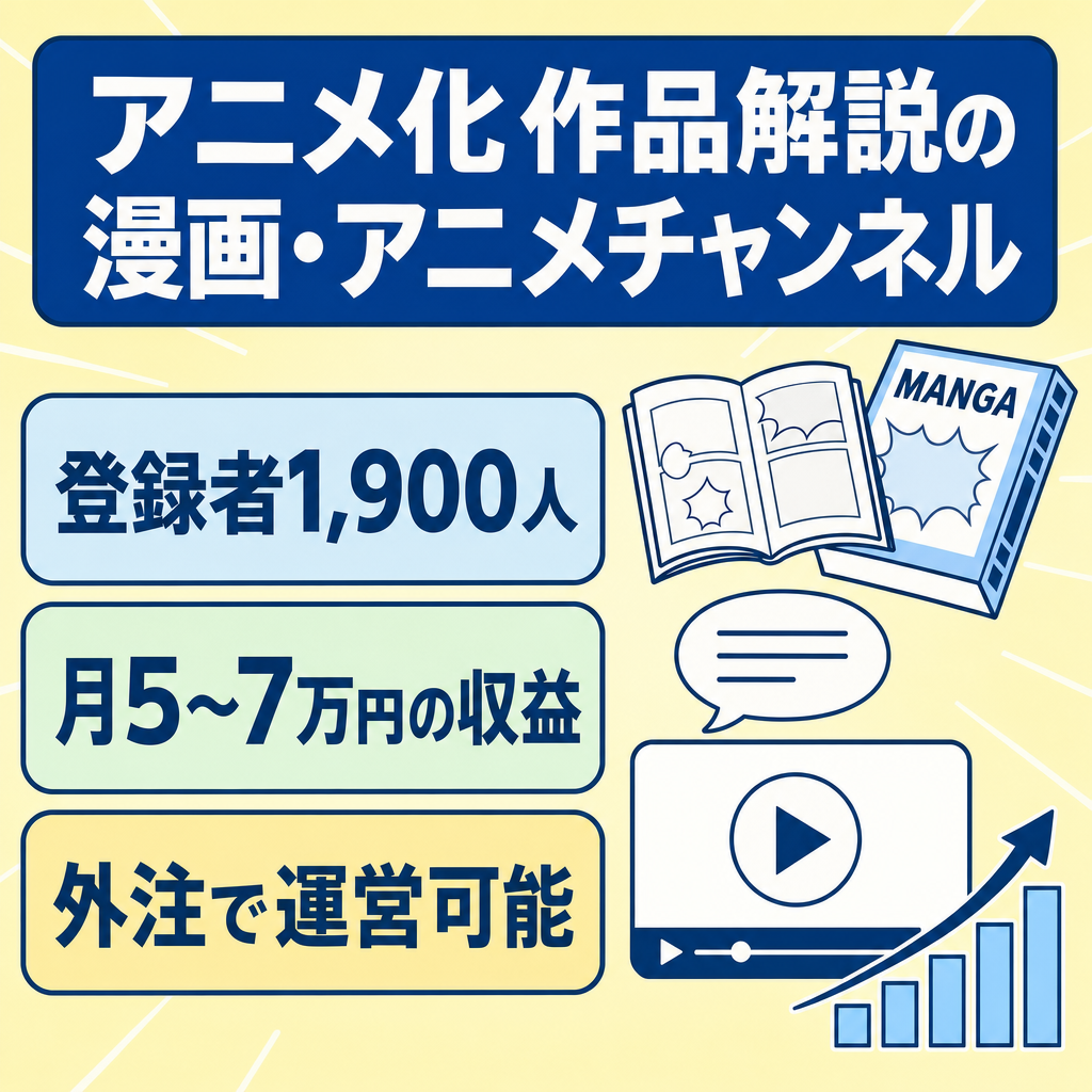 【アニメ化作品解説・収益化済み】登録者1,900人の漫画・アニメ解説チャンネル