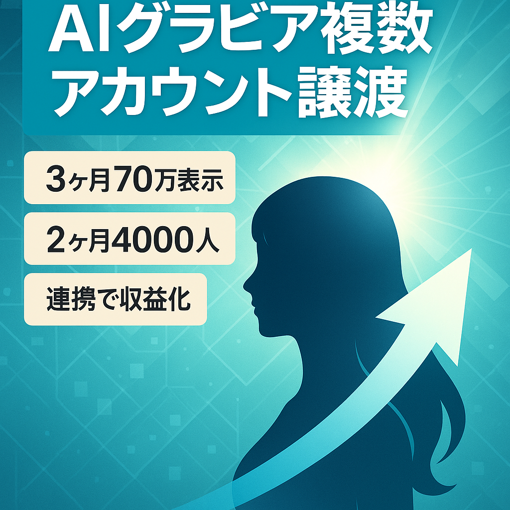 【開始約2ヶ月で4000フォロワー】AIグラビアアカウントを複数まとめて譲渡します