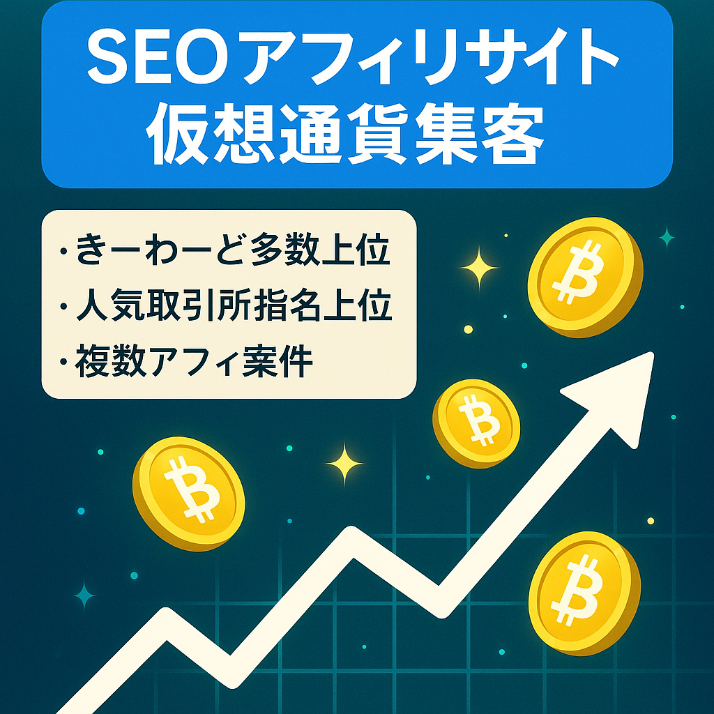 ＜金額交渉可＞SEOアフィリエイト｜マイニング案件・仮想通貨取引所の集客可能